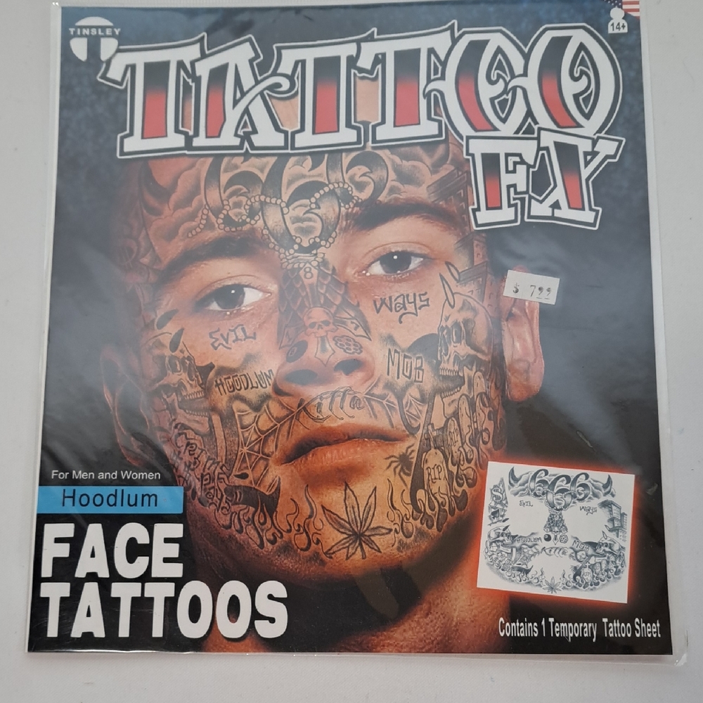 Hoodlum Face Tattoos - Black